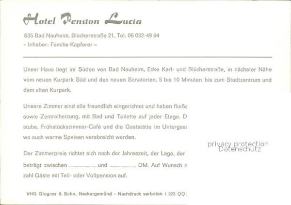 Bad Nauheim Hotel Pension Lucia Gastraum See Brunne – Bild 2