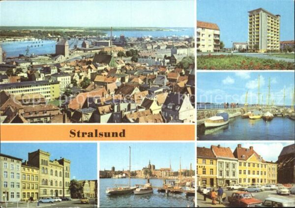 Stralsund Mecklenburg Vorpommern Panorama Leninplatz Hafen Heinrich Hein