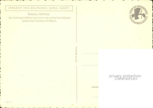 Breslau Niederschlesien Rathaus Kunstwerk aus Stroh – Bild 2