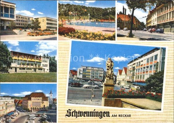 Schwenningen Neckar Orts und Teilansichten Schwimmbad Denkm
