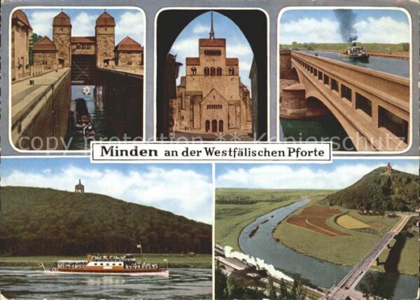 Minden Westfalen Schleuse Porta Westfalica Schiffsbrücke
