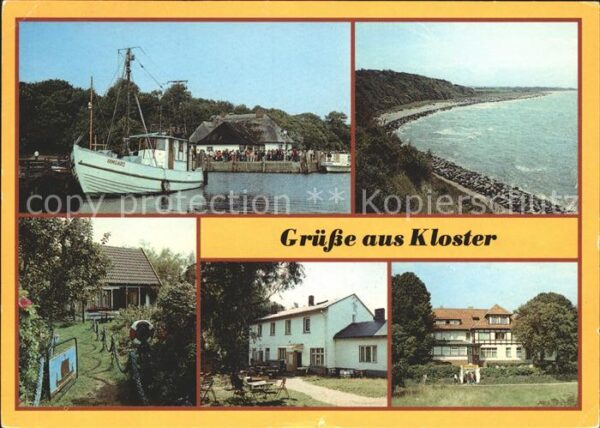 Kloster Hiddensee Hafen Steinwall Kapitänshaus Gaststätte