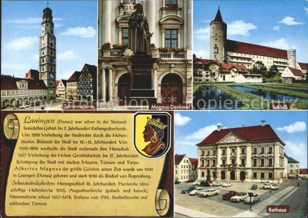 Lauingen Donau Schimmelturm Magnus Denkmal Schloss Rat