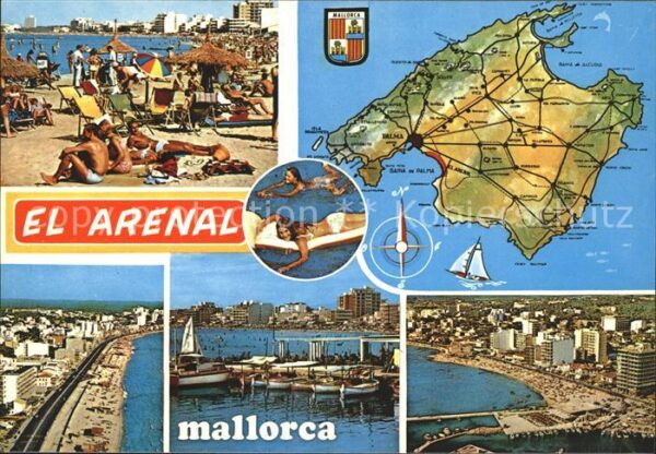 El Arenal Mallorca Strandpartien Hafen Übersichtskarte