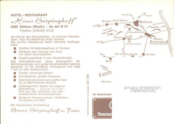 Duelmen Haus Bispinghoff Gasträume Theke Teich – Bild 2
