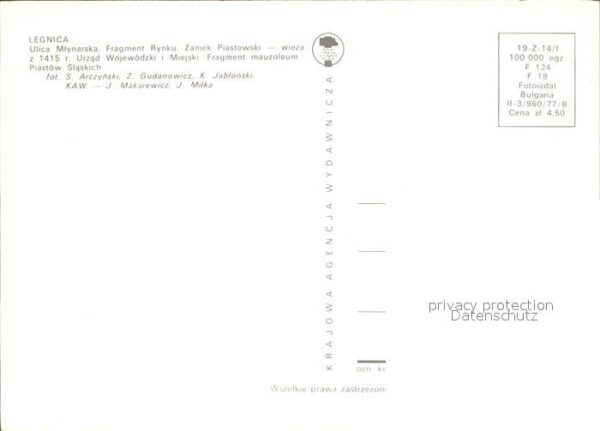 Legnica Ulica Mlynarska Fragment Rynku Zamek Pi – Bild 2