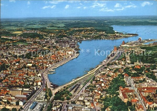 Flensburg Blick auf Stadt und Förde Fliegeraufnah