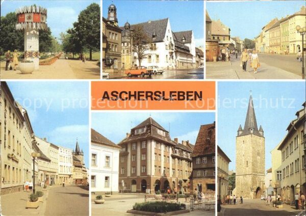 Aschersleben Weltzeituhr Rathaus Johannisturm Holzma
