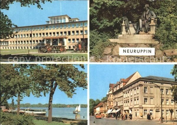Neuruppin Poliklinik Fontane Denkmal Dampferanleg