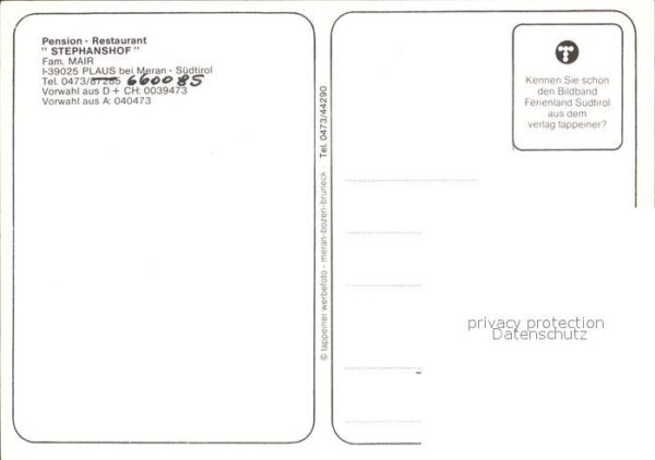 Plaus Meran Pension Restaurant Stephanshof – Bild 2