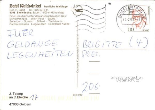 Bleiwaesche Hotel Waldwinkel Rezeption Gasträume Ha – Bild 2