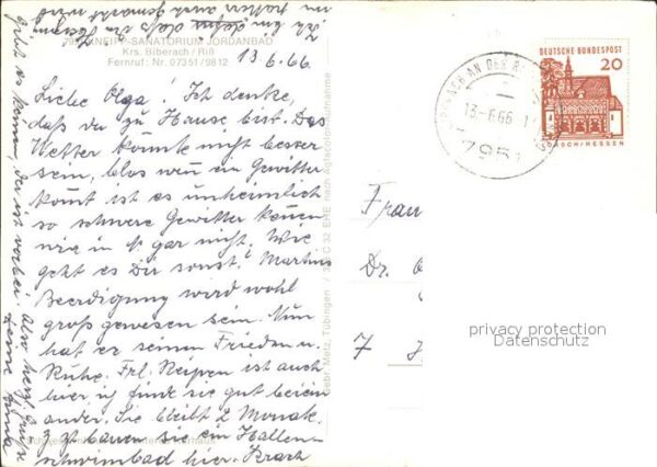 Biberach Riss Kneipp Sanatorium Jordanbad – Bild 2