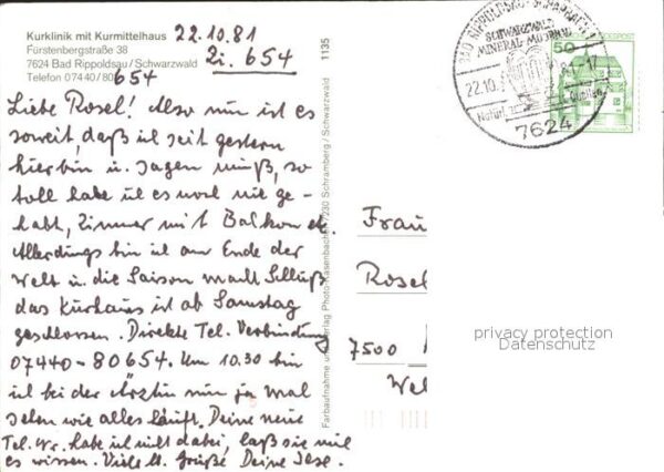 Bad Rippoldsau Schwarzwald Kurklinik mit Kurmittelhaus Speisesaal – Bild 2