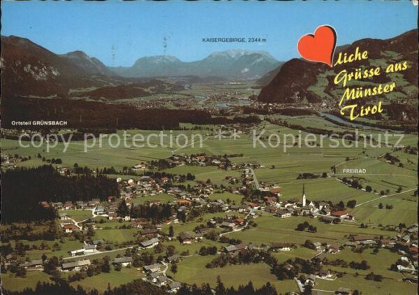 Muenster Tirol mit Rofangebirge und OT Grünsbach