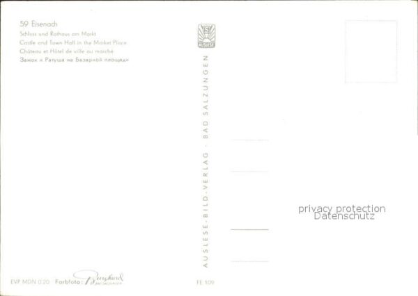 Eisenach Thueringen Schloss und Rathaus am Markt – Bild 2