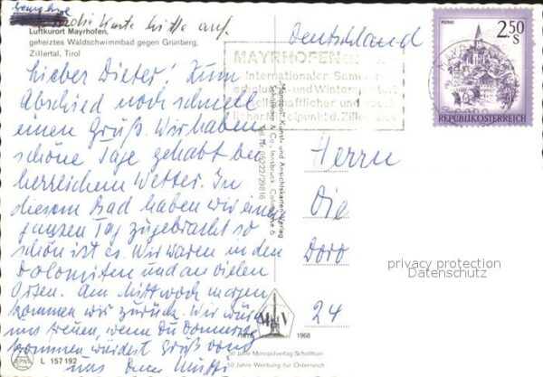 Mayrhofen Zillertal Waldschwimmbad mit Grünberg – Bild 2