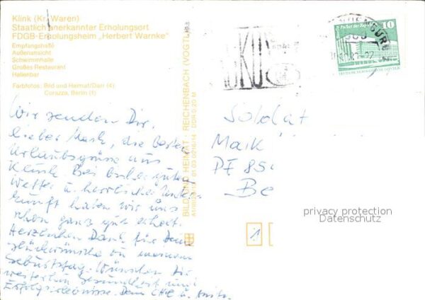 Klink Waren FDGB Erholungsheim Herbert Warnke Empfa – Bild 2