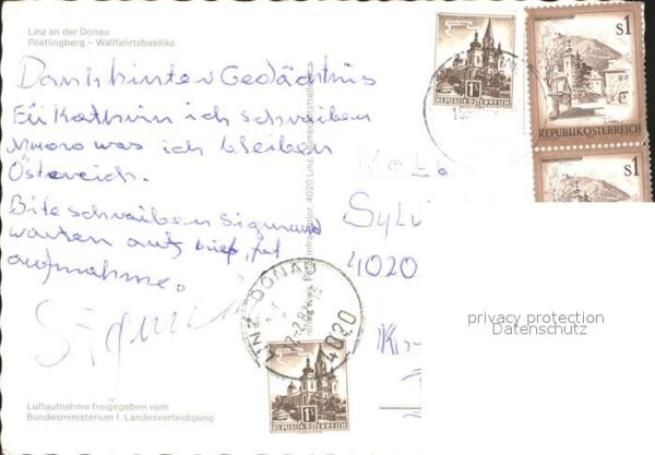 Linz Donau Postlingberg Wallfahrtsbasilika Flieger – Bild 2