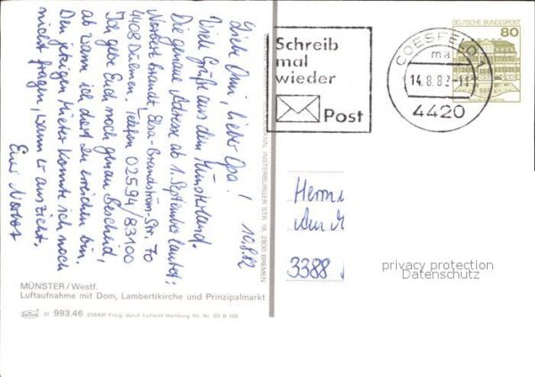 Muenster Westfalen Fliegeraufnahme Dom Lambertikirche Prin – Bild 2