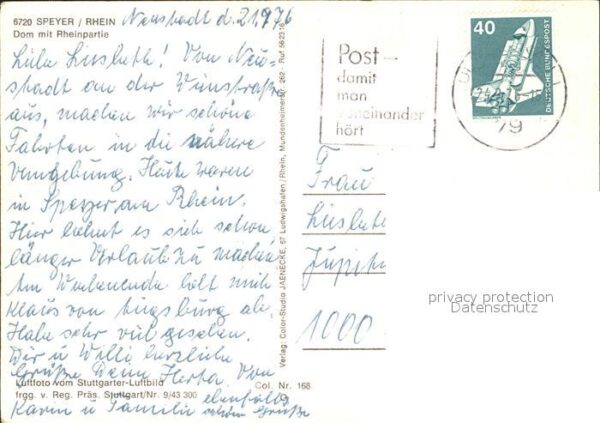 Speyer Rhein Fliegeraufnahme Dom Rheinpartie – Bild 2