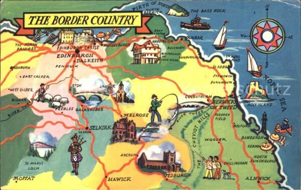 Border Country Übersichtskarte Sehenswürdigkeiten