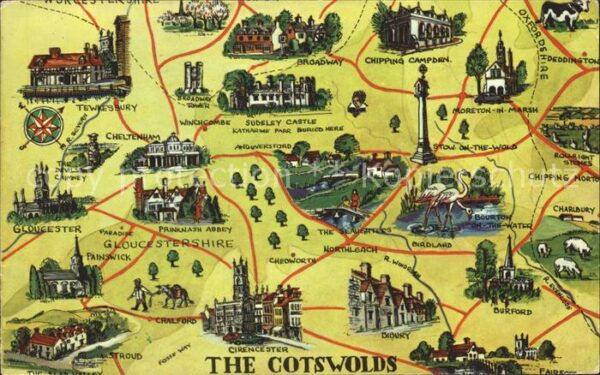 Cotswolds Übersichtskarte Sehenswürdigkeiten