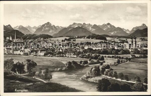 Kempten Allgaeu Gesamtansicht mit Alpenpanorama Bromsil