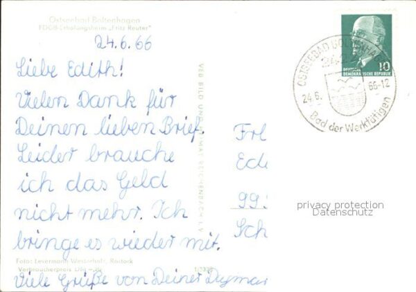Boltenhagen Ostseebad FDGB Erholungsheim Fritz Reuter – Bild 2
