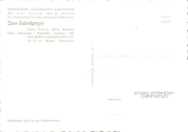 Salzburg Oesterreich Studierstube Gaststätte Zum Eulenspiege – Bild 2