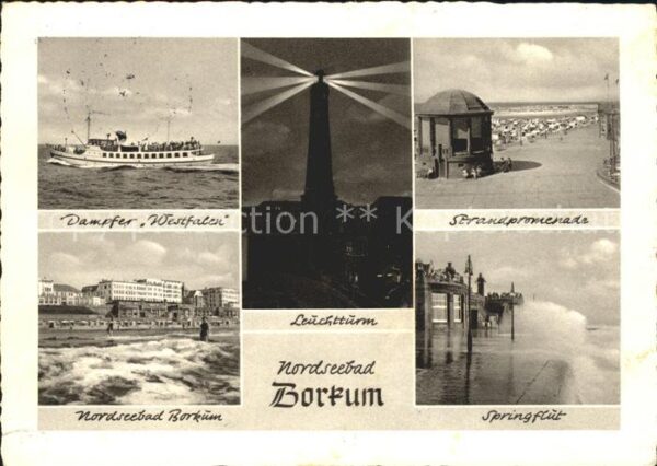 Borkum Dampfer Westfalen Strandpromenade Leuch