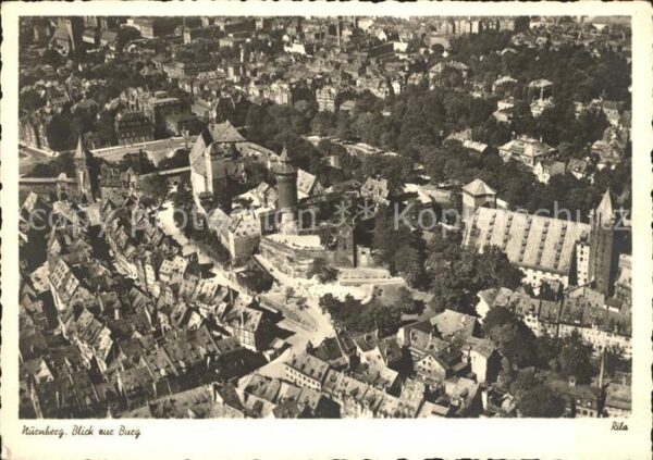 Nuernberg Blick zur Burg Fliegeraufnahme