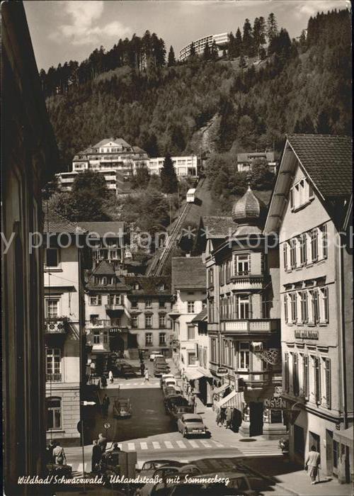 Bad Wildbad Uhlandstrasse mit Sommerberg Schwarzwal