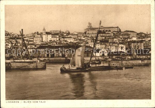 Lissabon Blick vom Tajo Woermann Linie Ferienrei