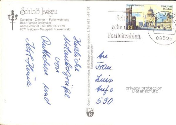 Issigau Schloss Ferienwohnung Restaurant Campin – Bild 2