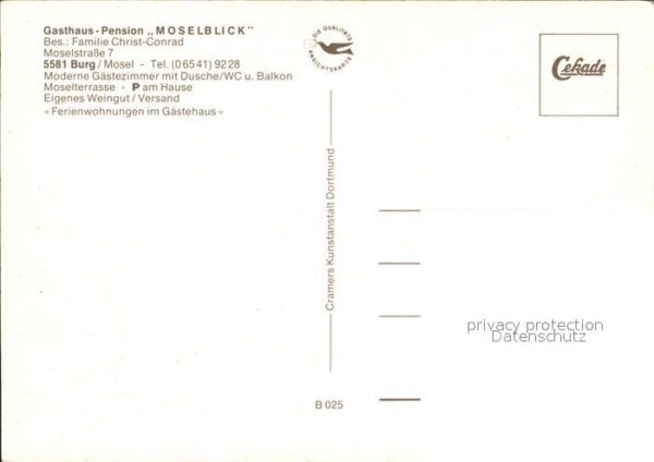 Burg Mosel Gasthaus Pension Moselblick – Bild 2