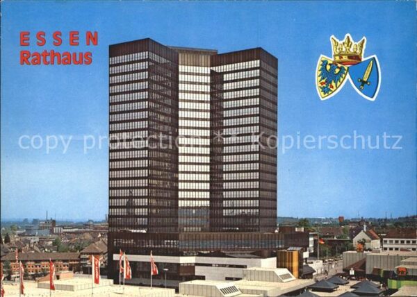 Essen Ruhr Rathaus Hochhaus Wappen Krone