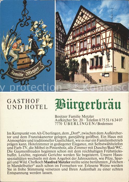 Ueberlingen Bodensee Gasthof Hotel Bürgerbräu Schild Fachwer