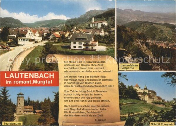 Lautenbach Gernsbach Teufelsmühle Lautenfelsen Schloss Ebers
