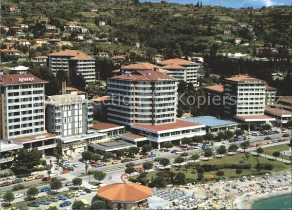 Portorose Istrien Hotels Strand Fliegeraufnahme