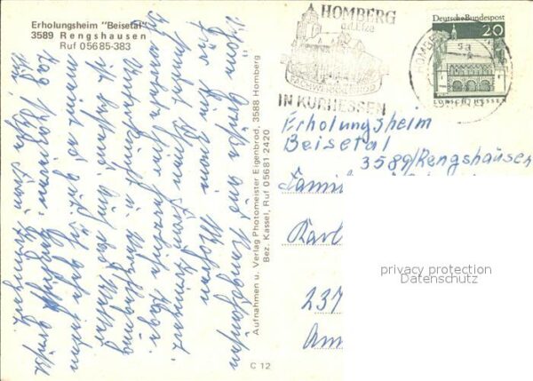 Rengshausen Hessen Ortsansicht Erholungsheim Beisetal – Bild 2