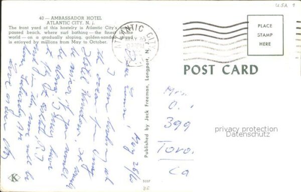 Atlantic City New Jersey Ambassador Hotel – Bild 2