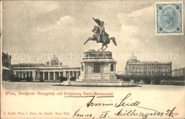 Wien Burgplatz mit Erzherzog Karl Monument