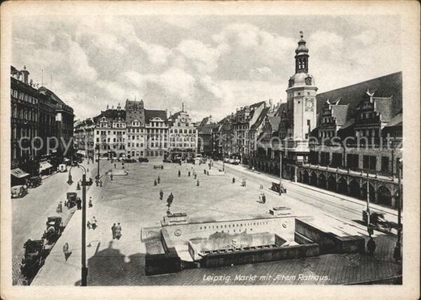 Leipzig Marktplatz mit Rathaus