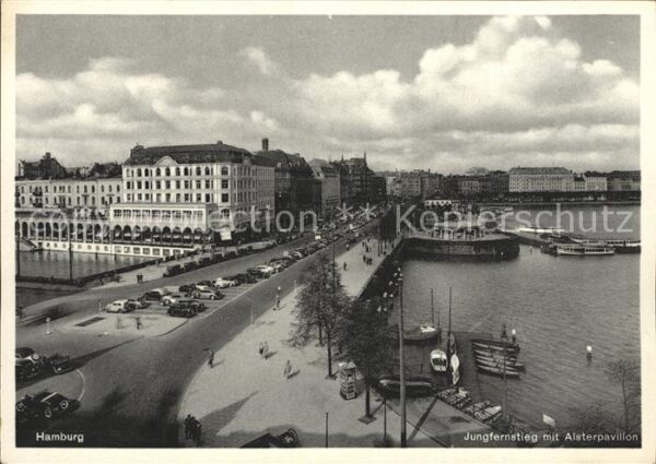 Hamburg Jungfernstieg mit Alsterpavillon