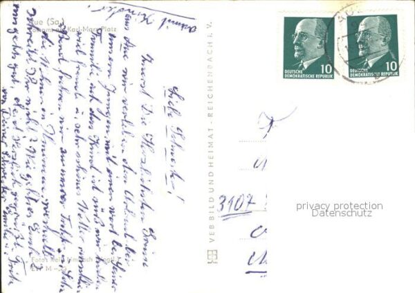 Aue Sachsen Postamt Karl-Marx-Platz – Bild 2