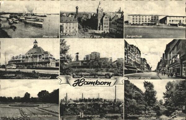 Hamborn Rhein Dampfer Rathaus Post Bergschule S