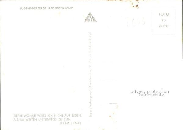 Radevormwald Jugendherberge Gedicht Hermann Hesse – Bild 2