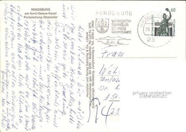 Rendsburg Parksiedlung Obereider Nord Ostsee Kana – Bild 2