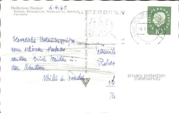 Heilbronn Neckar Rathaus Kilianskirche Neckar Bahnhof – Bild 2