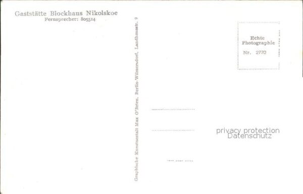 Nikolskoe Berlin Gaststätte Blockhaus Nikolskoe – Bild 2